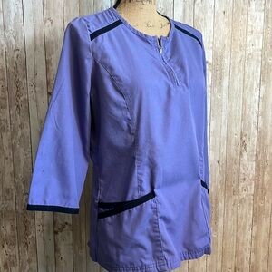 3/$15 ☮️ Butter Soft Purple 3/4 Sleeve Boxy Tunic with Mandarin Collar